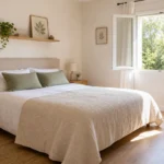 Chambre propre et rangée après une séance de ménage