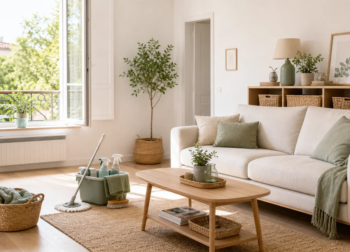 Intérieur lumineux après un ménage de printemps