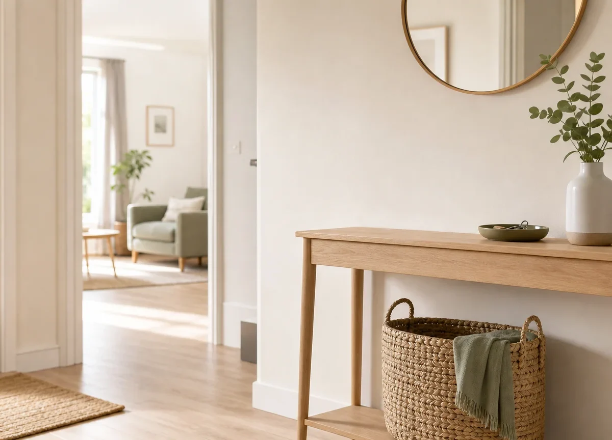 Intérieur lumineux et désencombré avec des rangements naturels