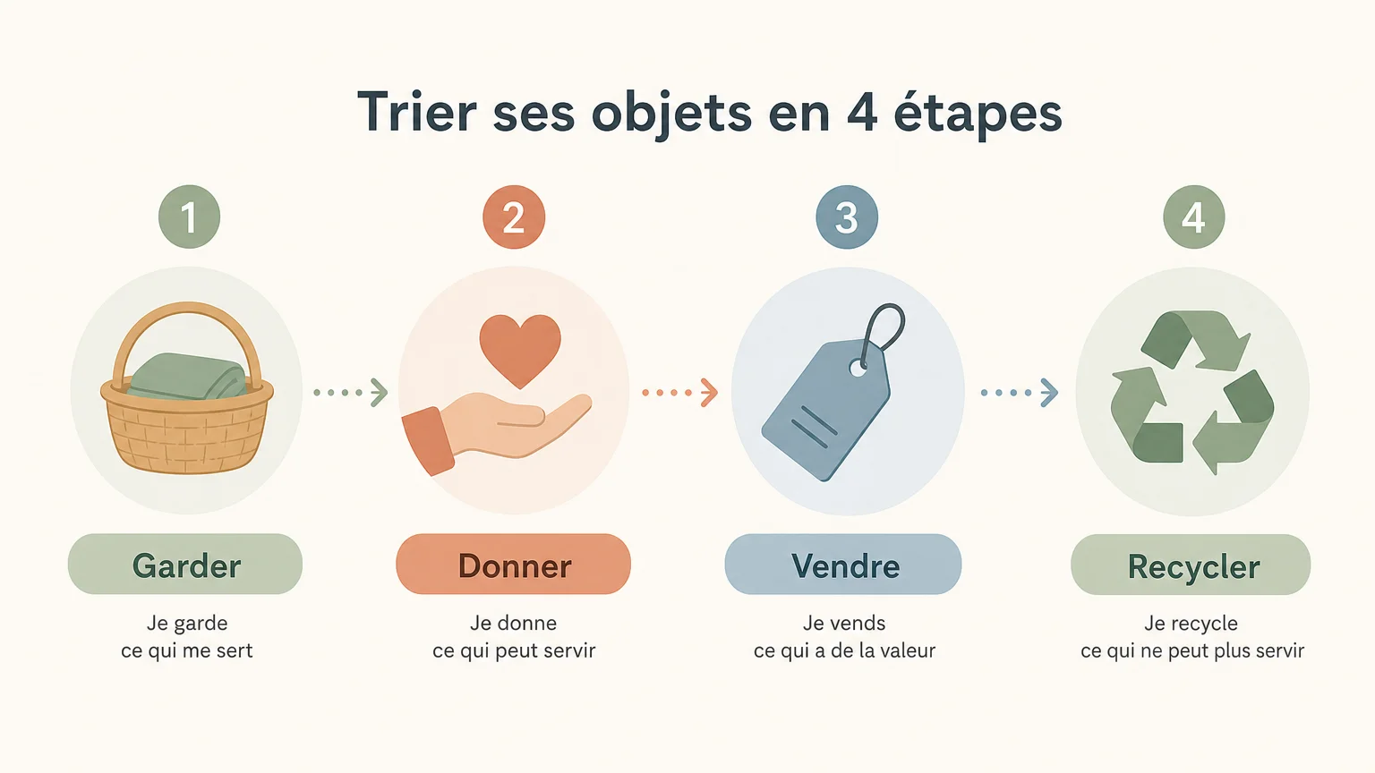 Checklist en quatre étapes pour trier les objets de la maison