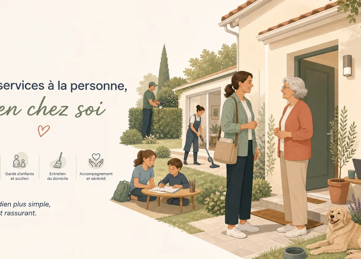 Illustration des services à la personne à domicile