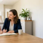 Échange entre une personne âgée et une professionnelle pour préparer un accompagnement à domicile