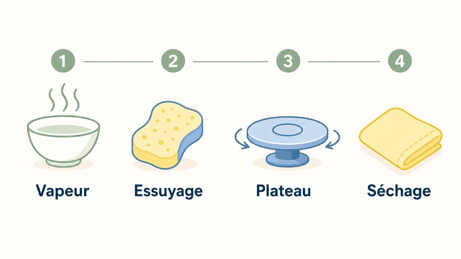 Checklist illustrée des étapes pour entretenir un micro-ondes
