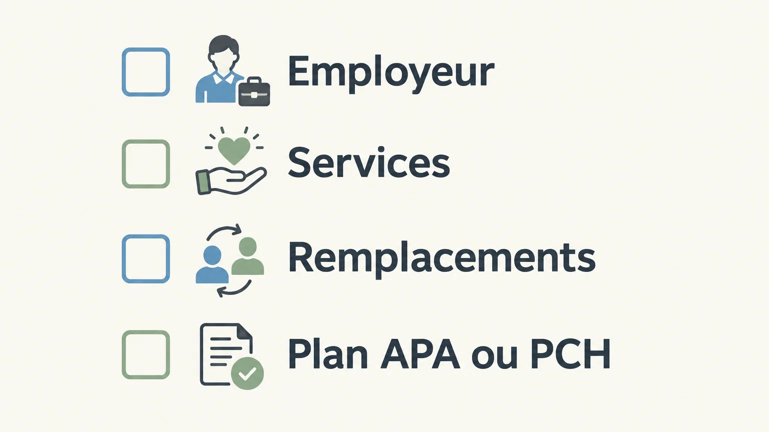 Checklist des quatre points à vérifier avant de choisir une aide à domicile
