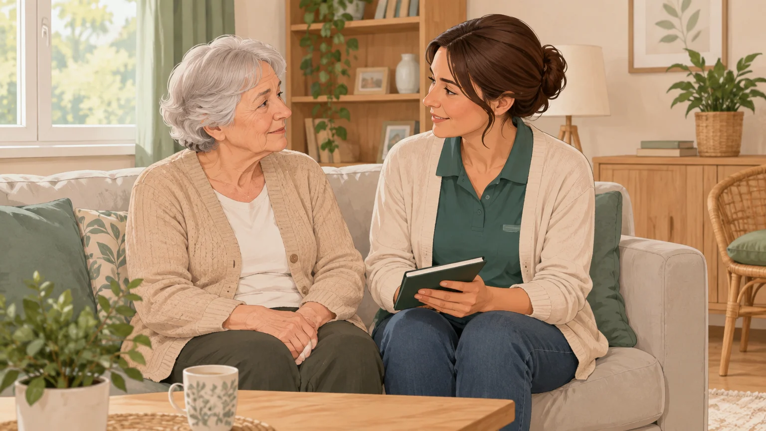 Échange au domicile pour définir les besoins d’accompagnement
