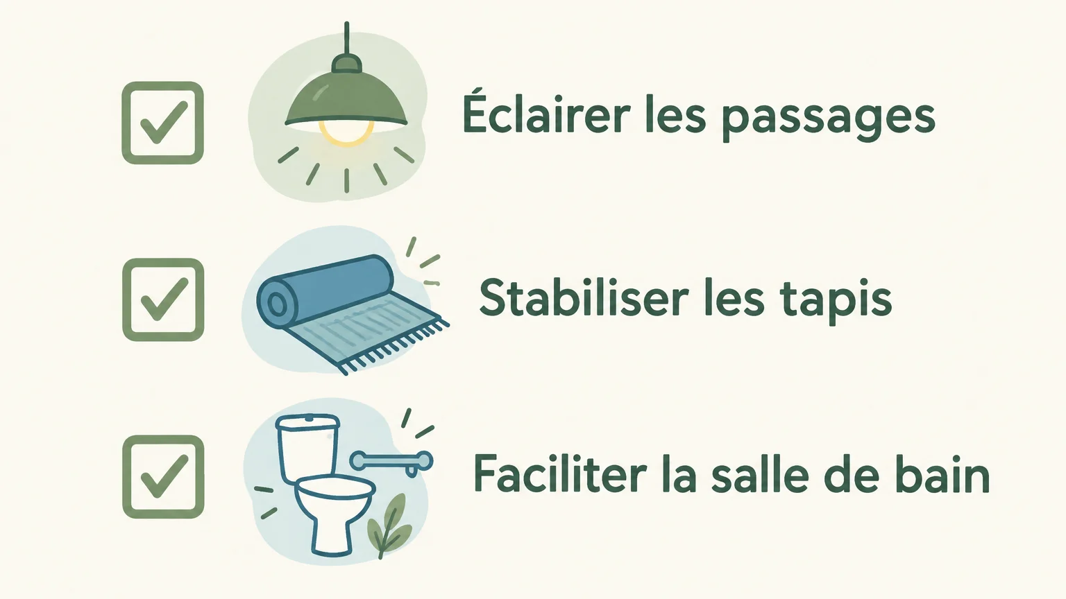 Liste de contrôle pour réduire les obstacles dans le logement