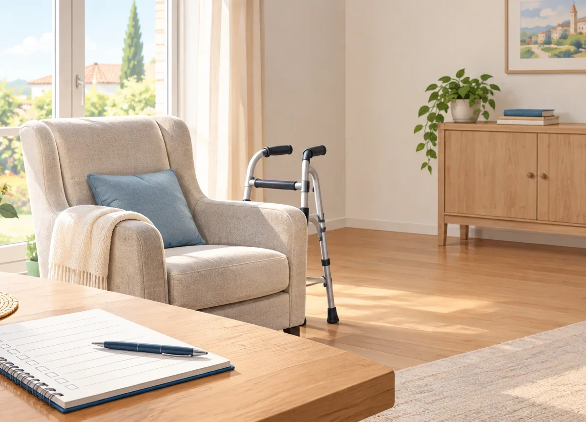Un intérieur paisible préparé pour faciliter l’aide et le maintien à domicile