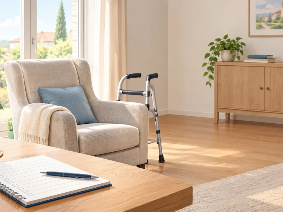 Un intérieur paisible préparé pour faciliter l’aide et le maintien à domicile