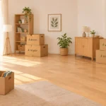 Pièce de maison préparée pour une évaluation de débarras