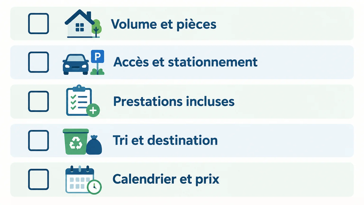 Liste des points à vérifier avant d’accepter un devis de débarras