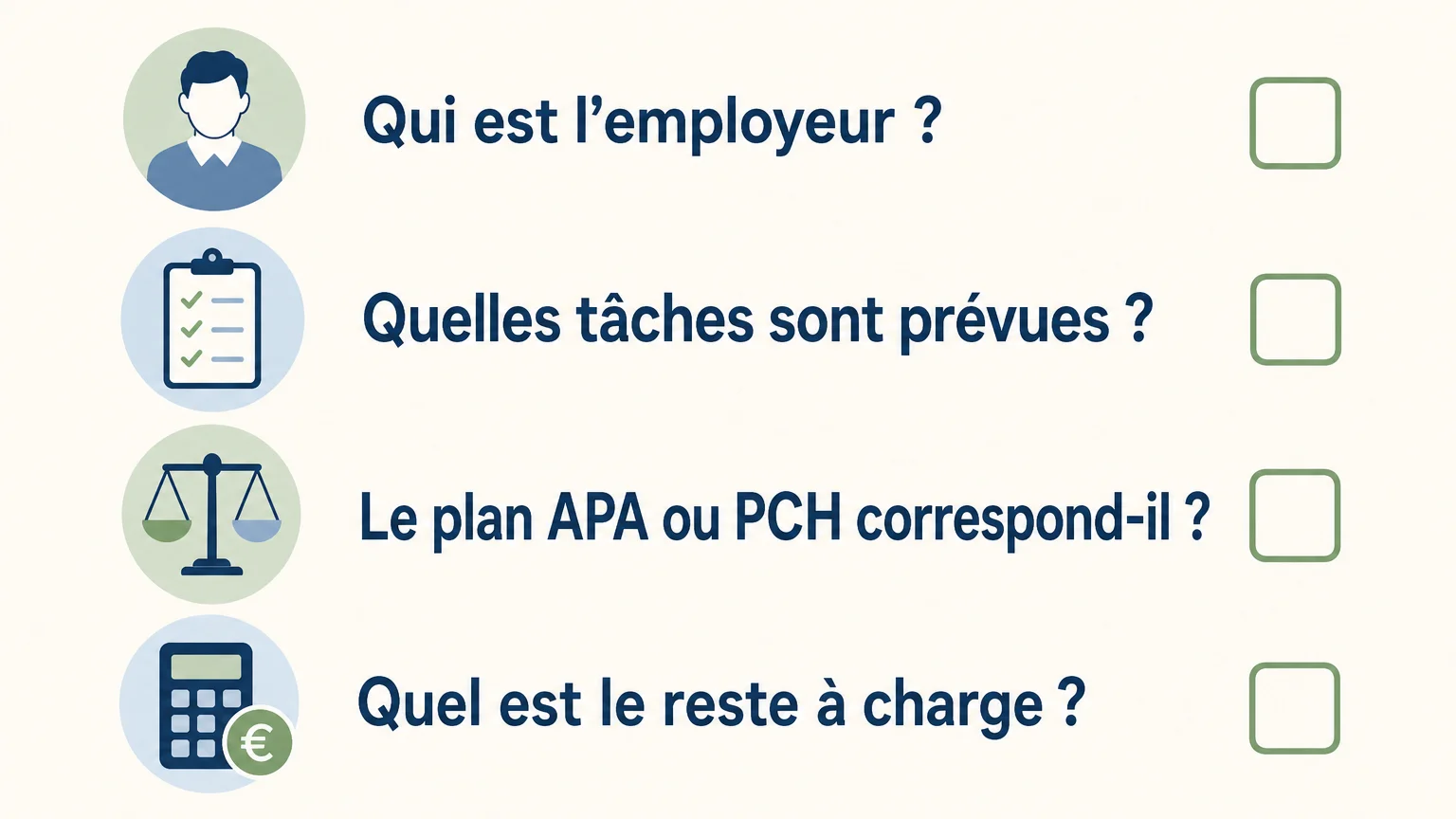 Quatre vérifications avant de choisir une aide à domicile