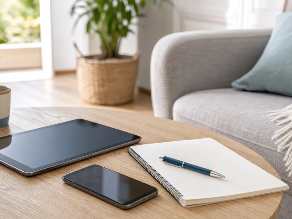 Tablette et smartphone prêts pour un accompagnement numérique à domicile