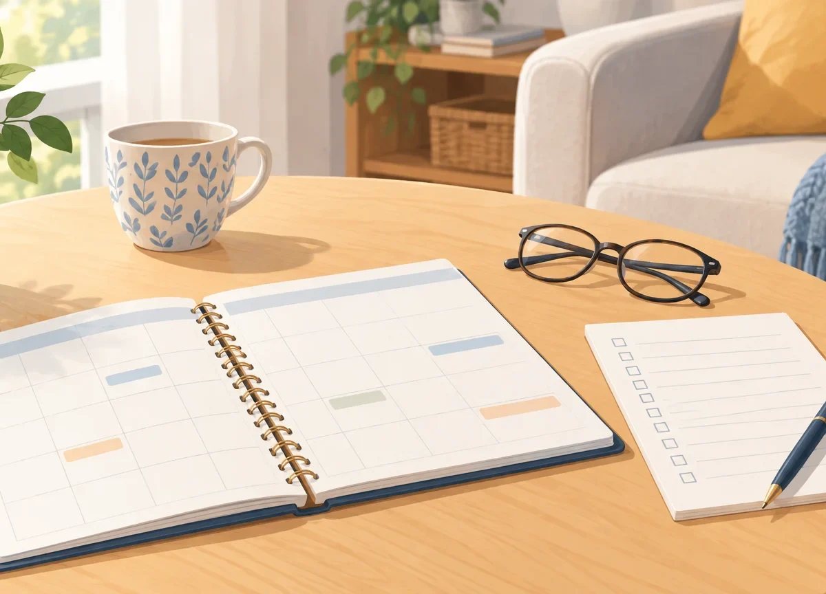 Calendrier et liste de tâches pour organiser une aide à domicile