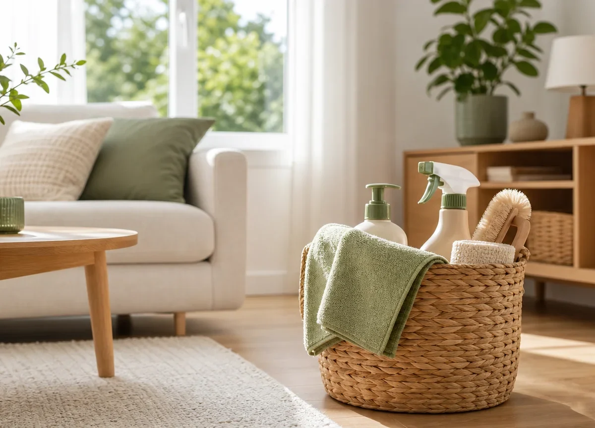 Intérieur lumineux et bien entretenu avec accessoires ménagers