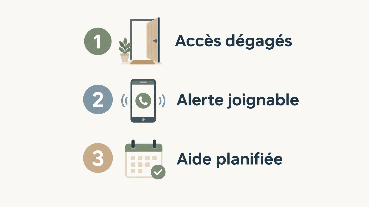 Checklist en trois étapes pour vérifier les accès, l’alerte et l’aide planifiée