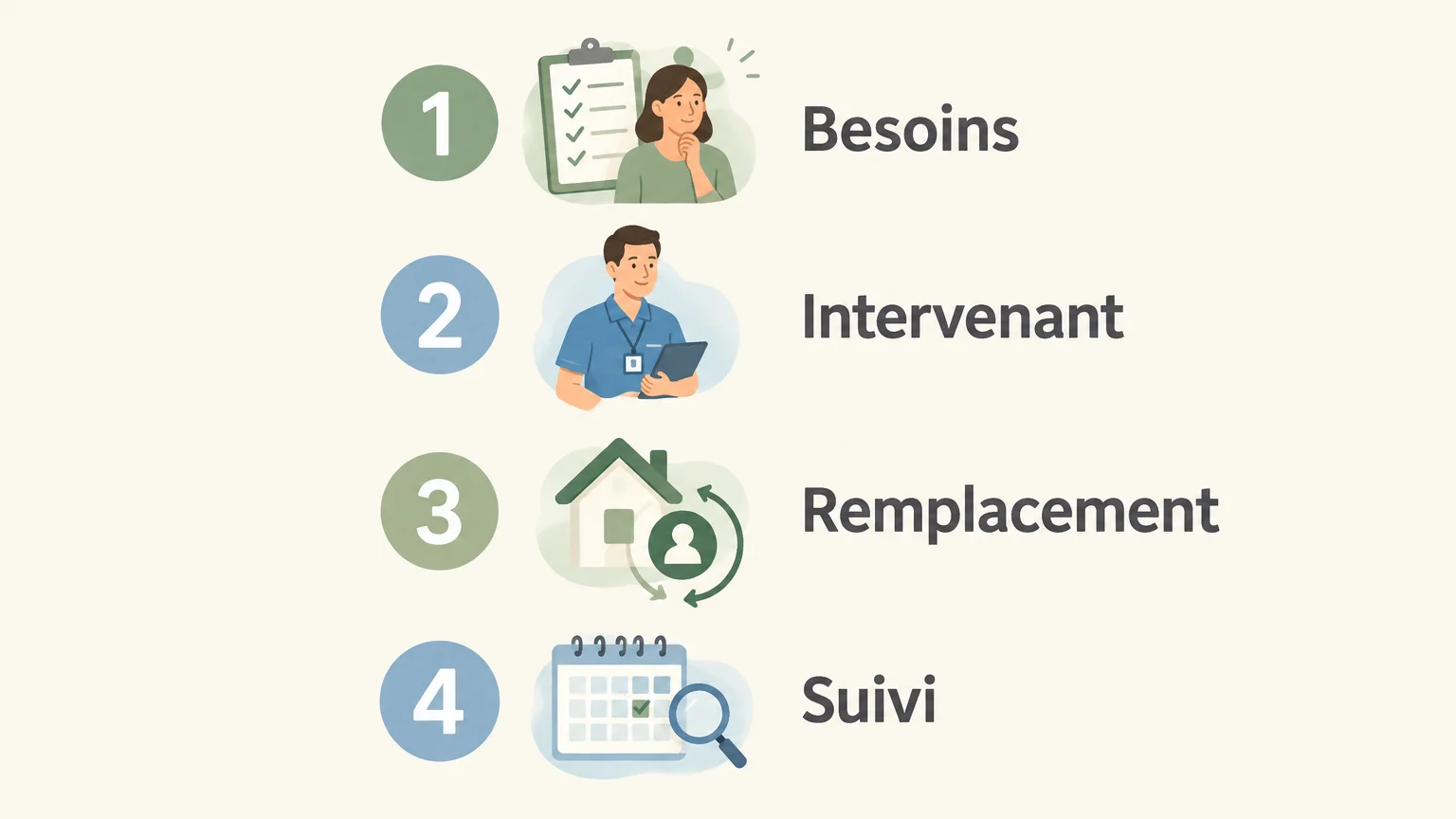 Checklist des points à examiner pour organiser l’aide à domicile