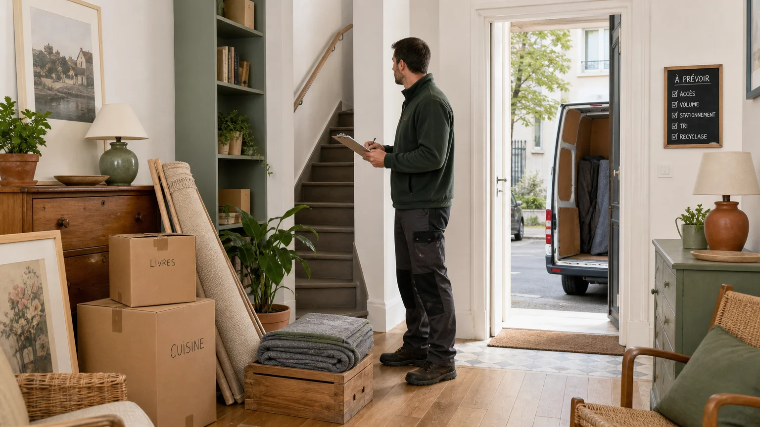 Préparation d’un débarras selon les accès et le volume du logement