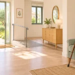 Entrée lumineuse d’un domicile aménagé pour faciliter le maintien à domicile